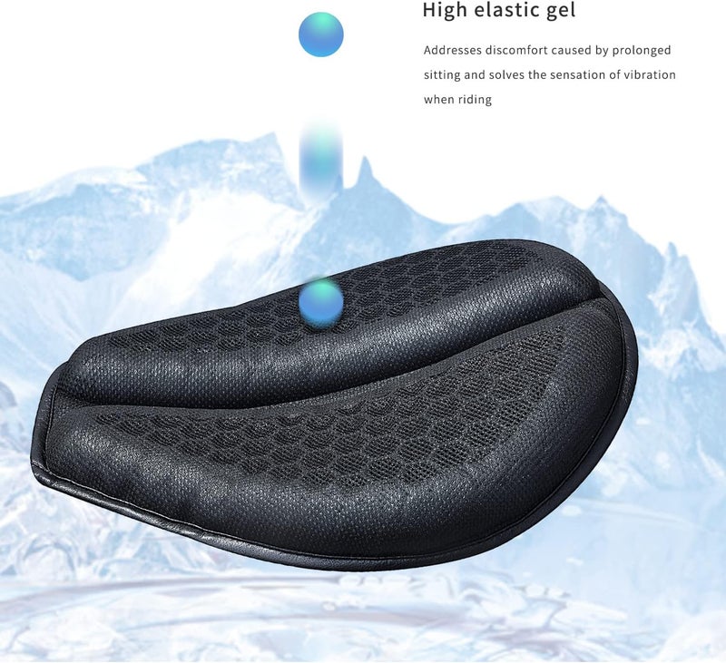 CHCYCLE Motorcycle Seat Cushion, Motorcycle Gel Seat Pad with 3D Honeycomb Shock-Absorbing Breathable Seat Cover - Image 3